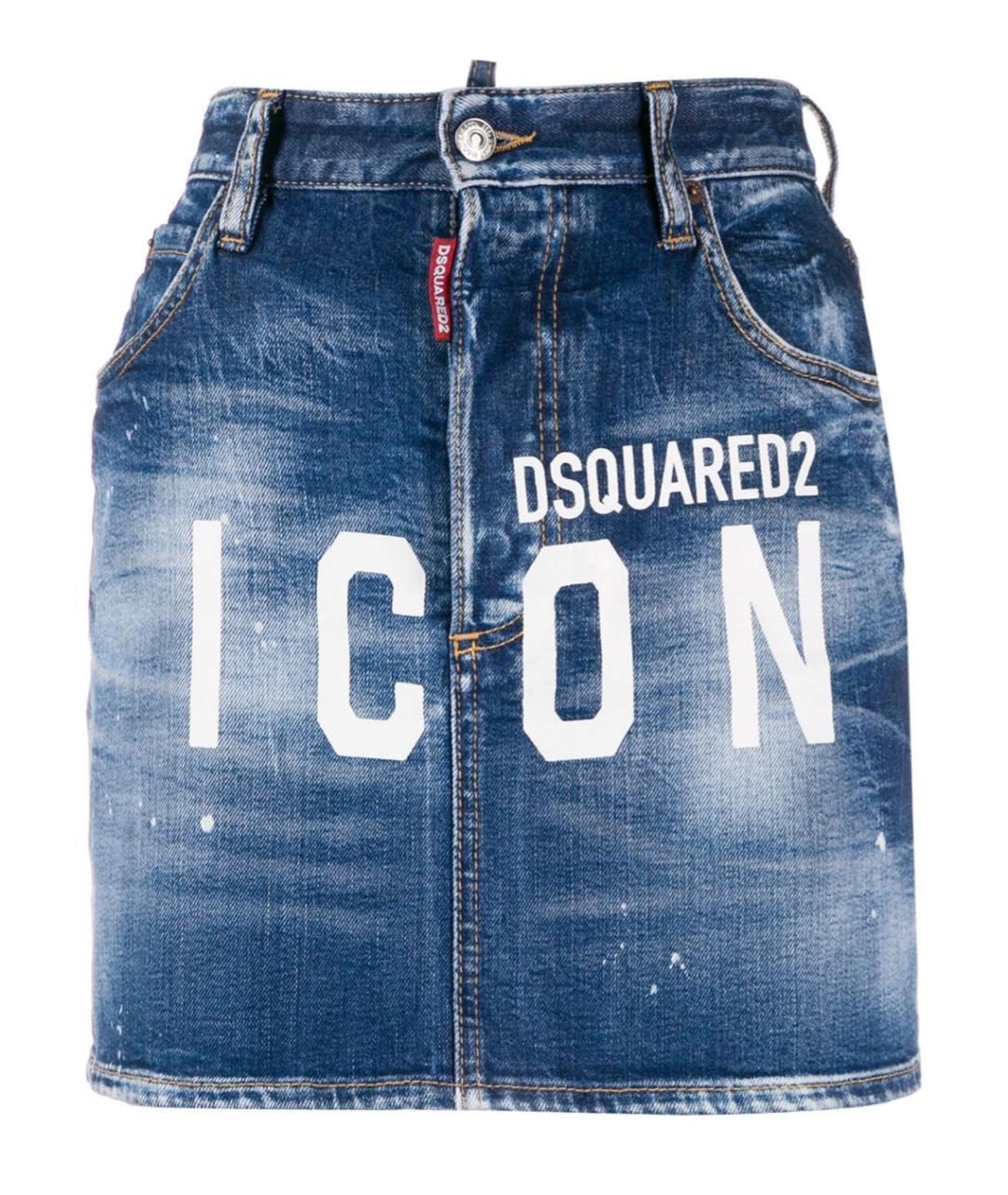 DSQUARED2 Синяя юбка мини, фото 1