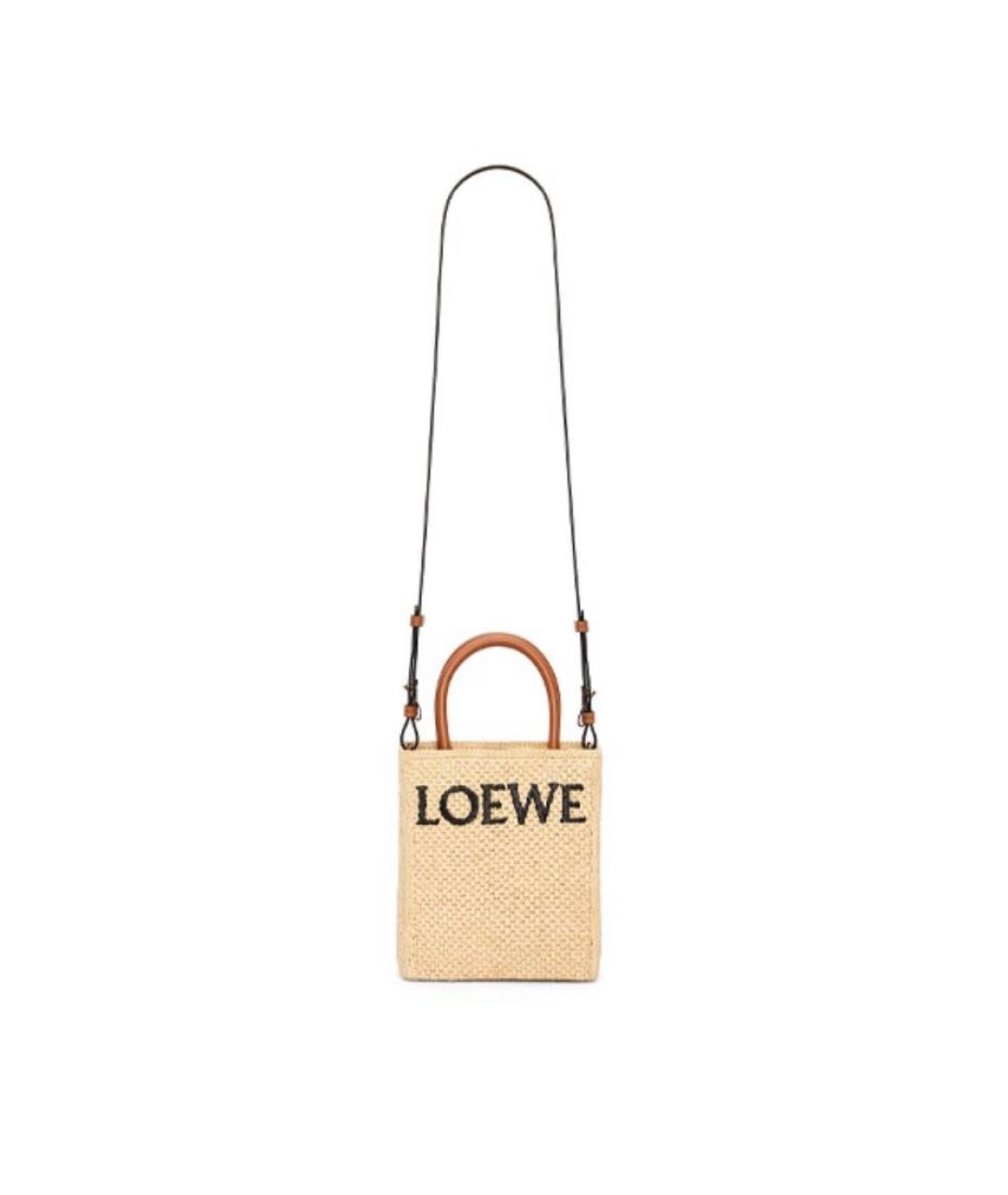 LOEWE Бежевая сумка тоут, фото 4