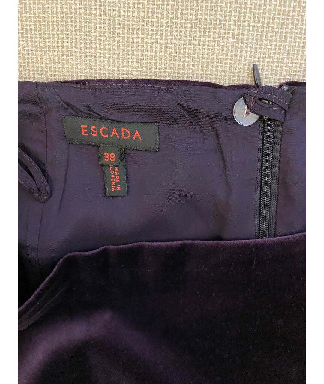 ESCADA Фиолетовая бархатная юбка миди, фото 3