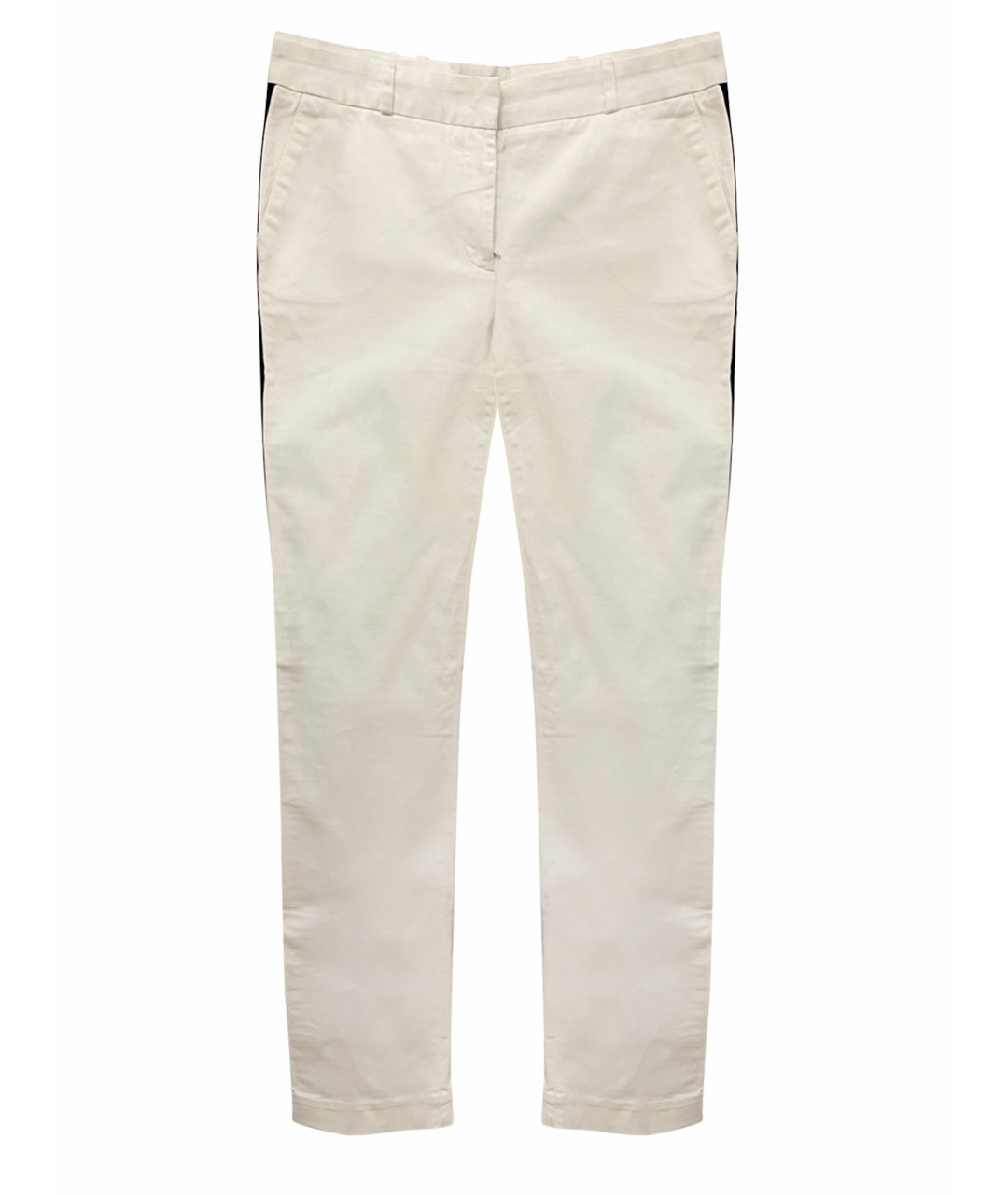 DOLCE&GABBANA Белые хлопко-эластановые прямые брюки, фото 1
