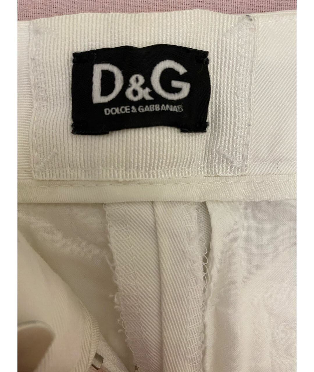 DOLCE&GABBANA Белые хлопко-эластановые прямые брюки, фото 3