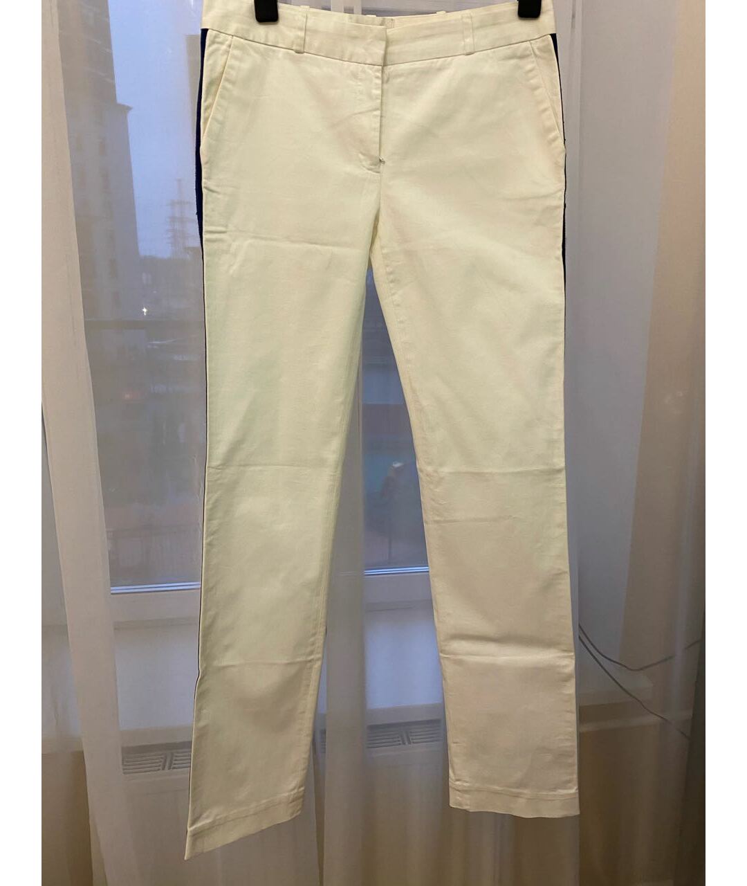 DOLCE&GABBANA Белые хлопко-эластановые прямые брюки, фото 9