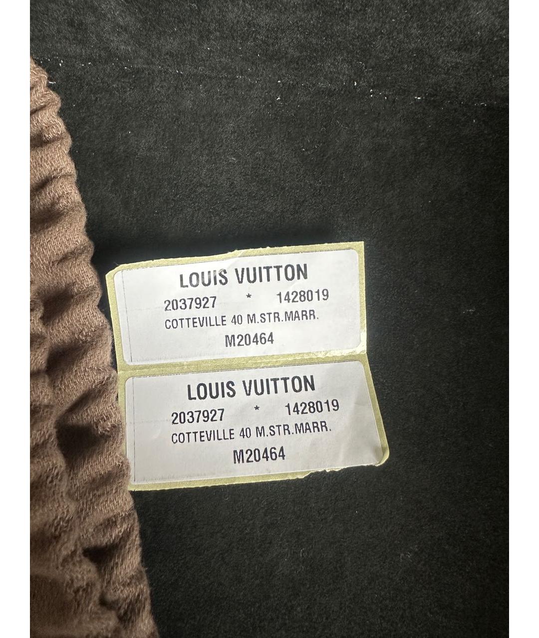 LOUIS VUITTON Коричневый кожаный чемодан, фото 6