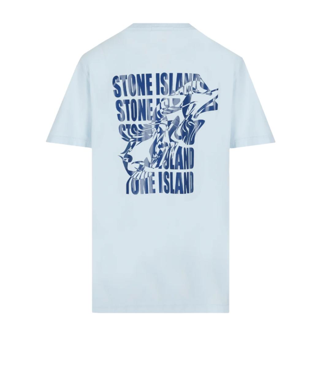STONE ISLAND Голубая хлопковая детская футболка, фото 2