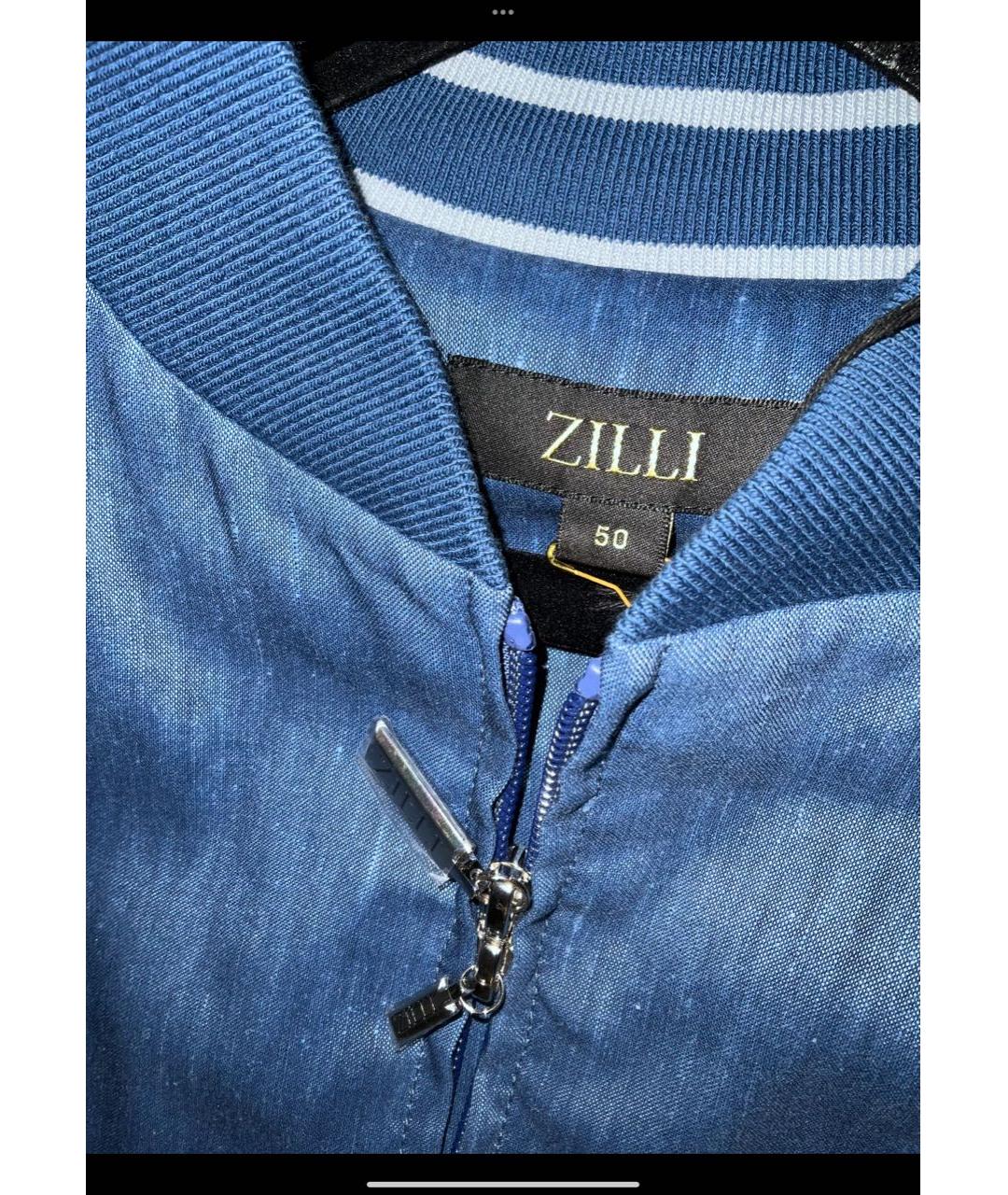 ZILLI Синяя льняная куртка, фото 4