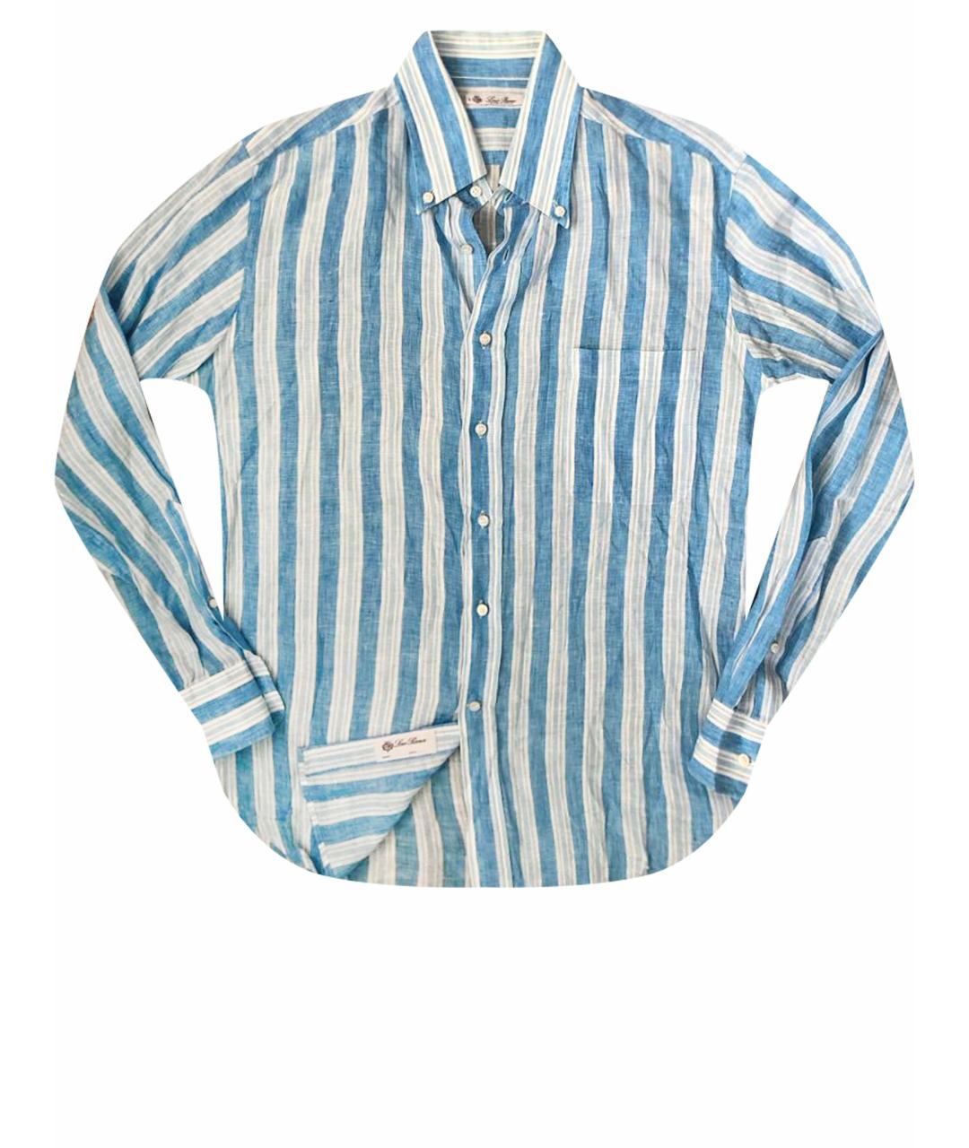 LORO PIANA Голубая льняная кэжуал рубашка, фото 1