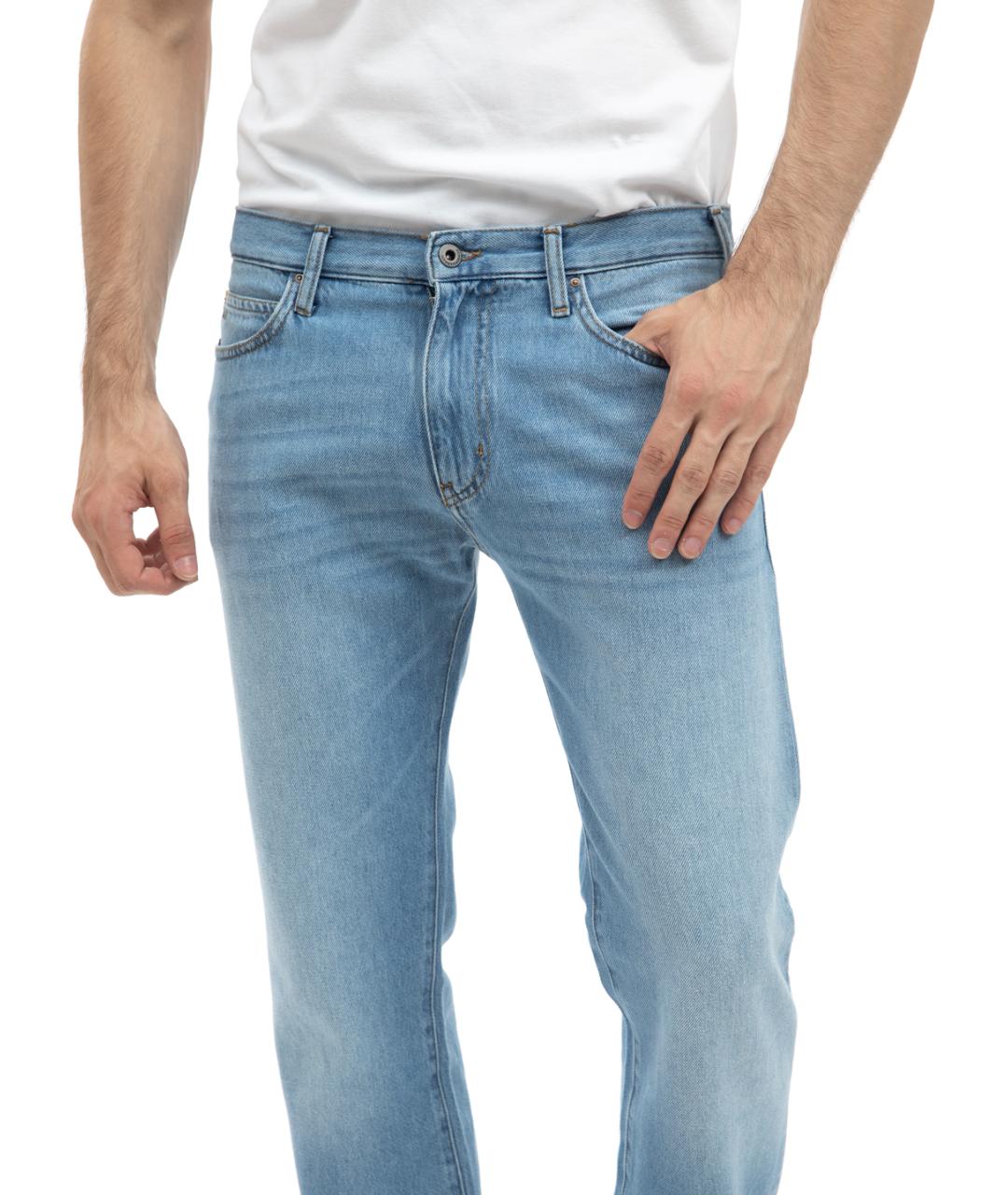 EMPORIO ARMANI Голубые прямые джинсы, фото 2