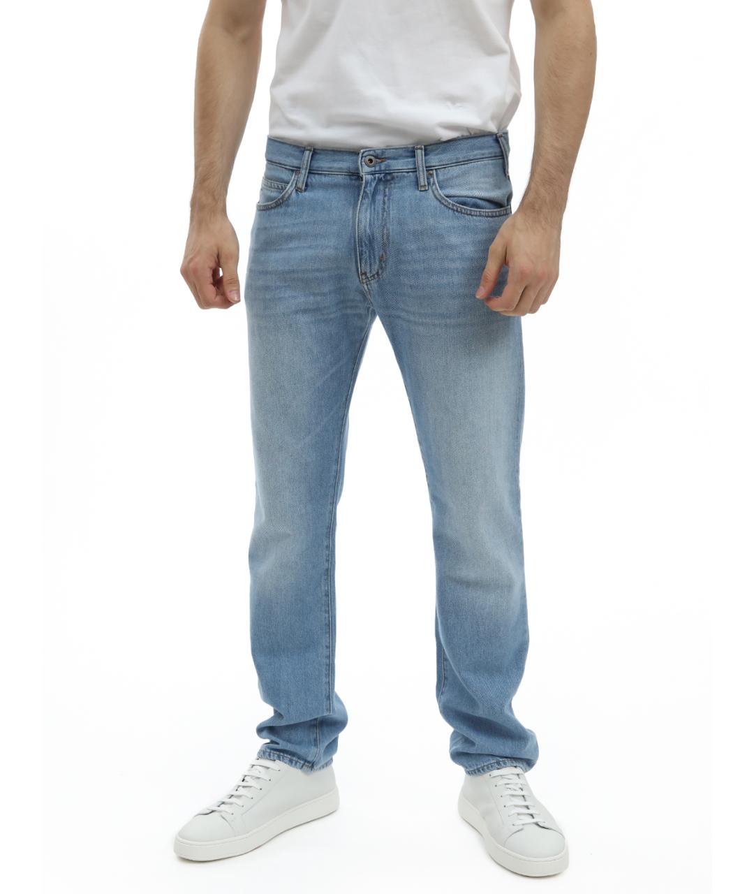EMPORIO ARMANI Голубые прямые джинсы, фото 6