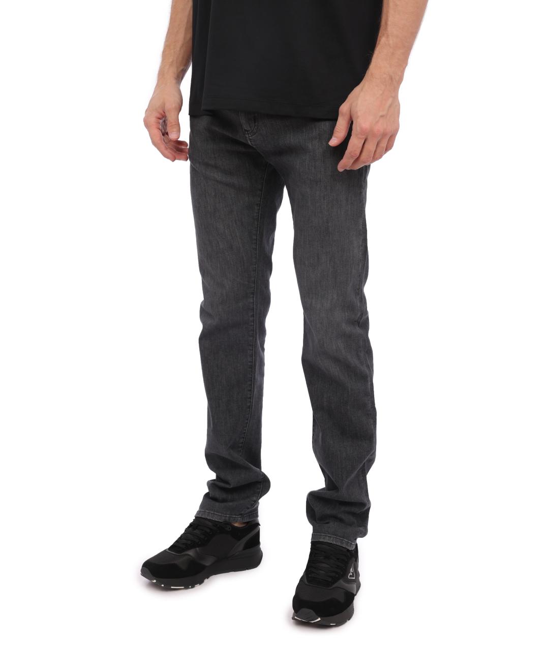 EMPORIO ARMANI Серые прямые джинсы, фото 4