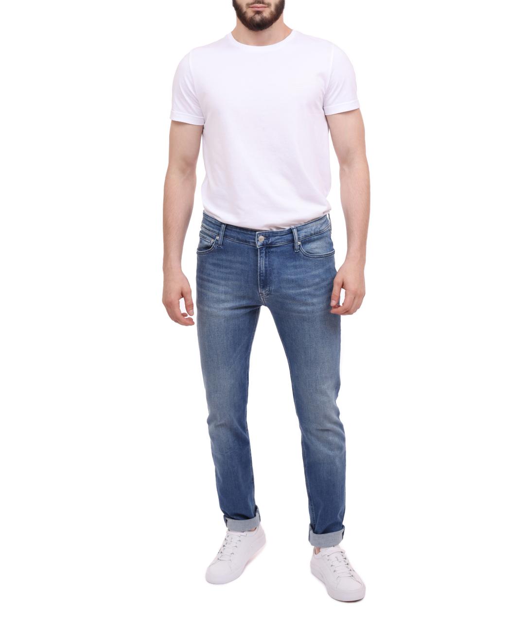 CALVIN KLEIN Голубые прямые джинсы, фото 4