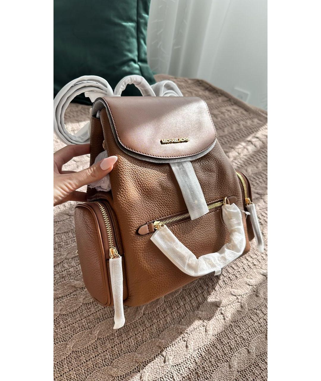 MICHAEL KORS Коричневый кожаный рюкзак, фото 6