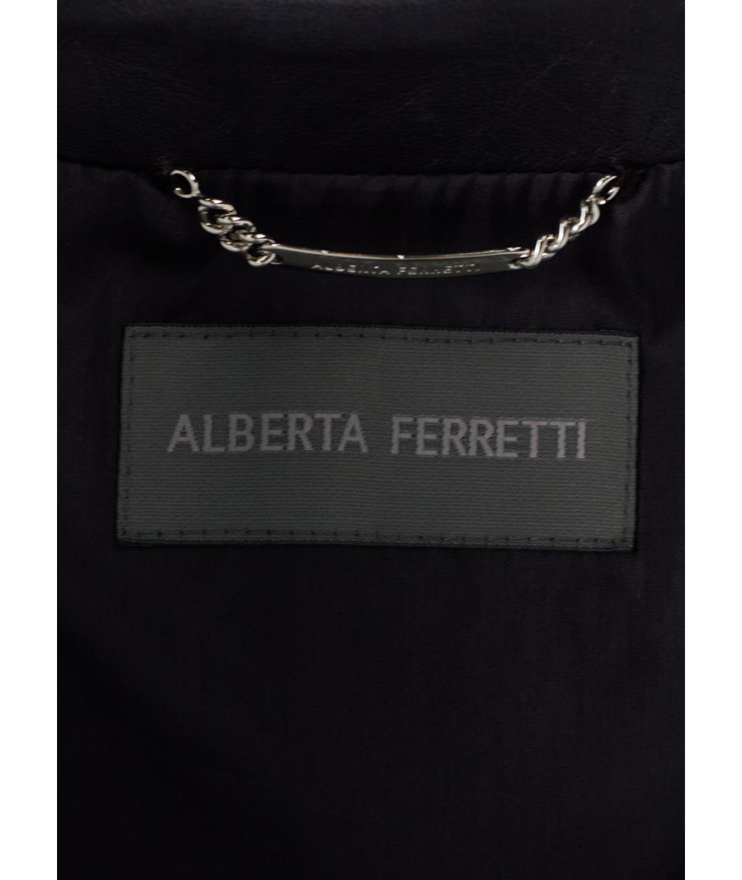 ALBERTA FERRETTI Черная кожаная куртка, фото 3