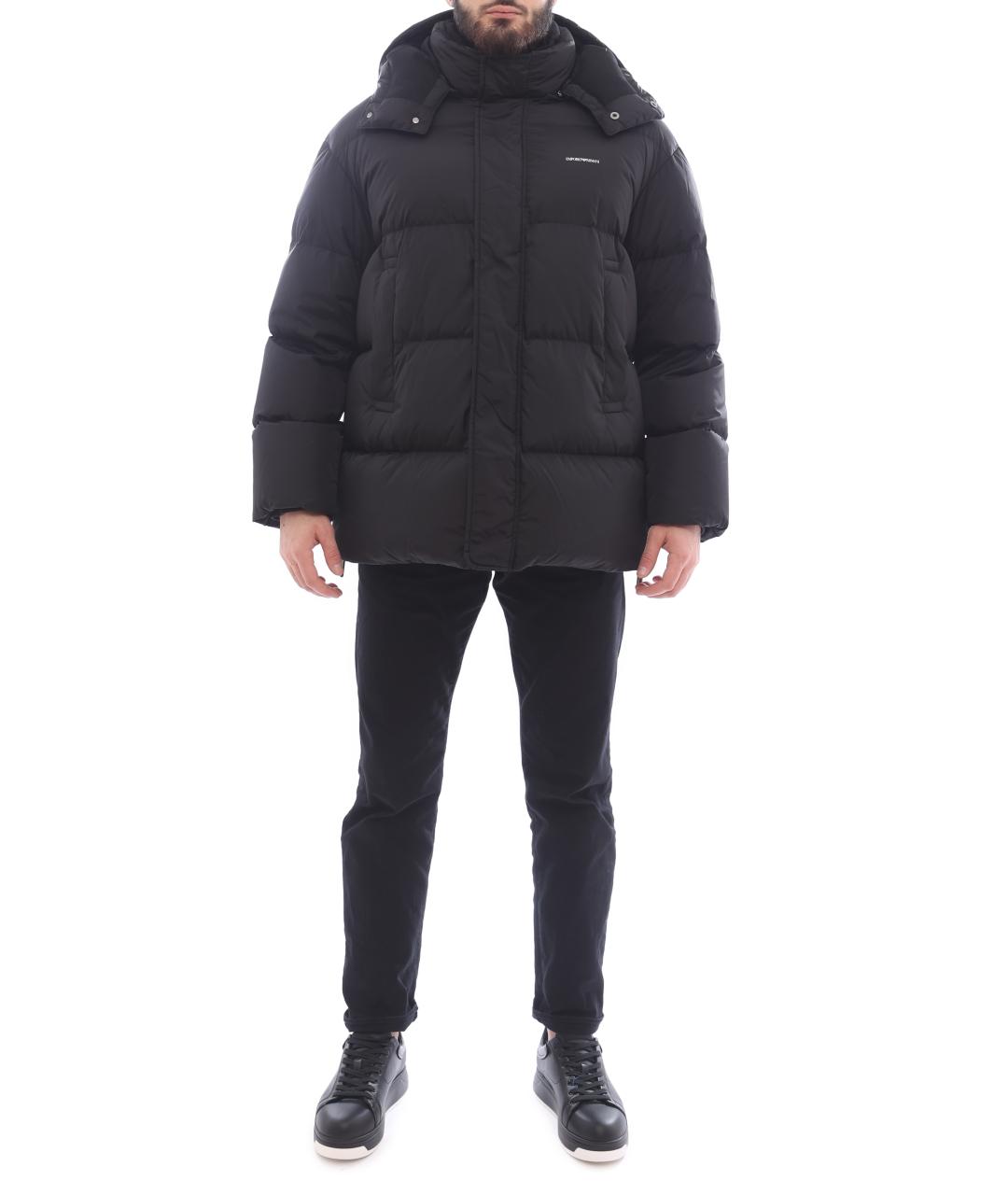 EMPORIO ARMANI Черный пуховик, фото 2