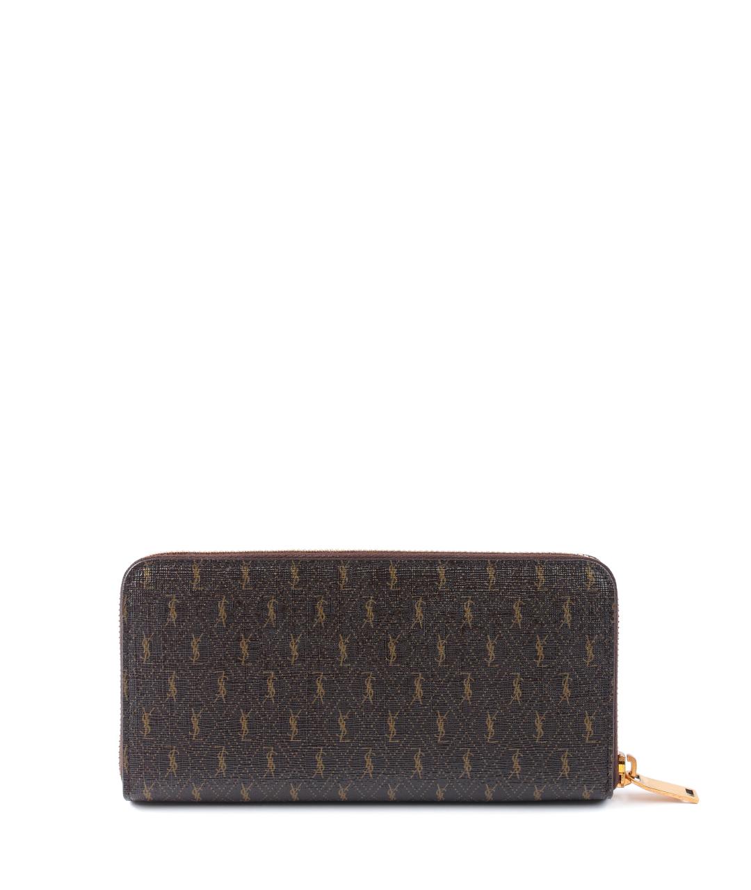 SAINT LAURENT Коричневый кошелек, фото 4