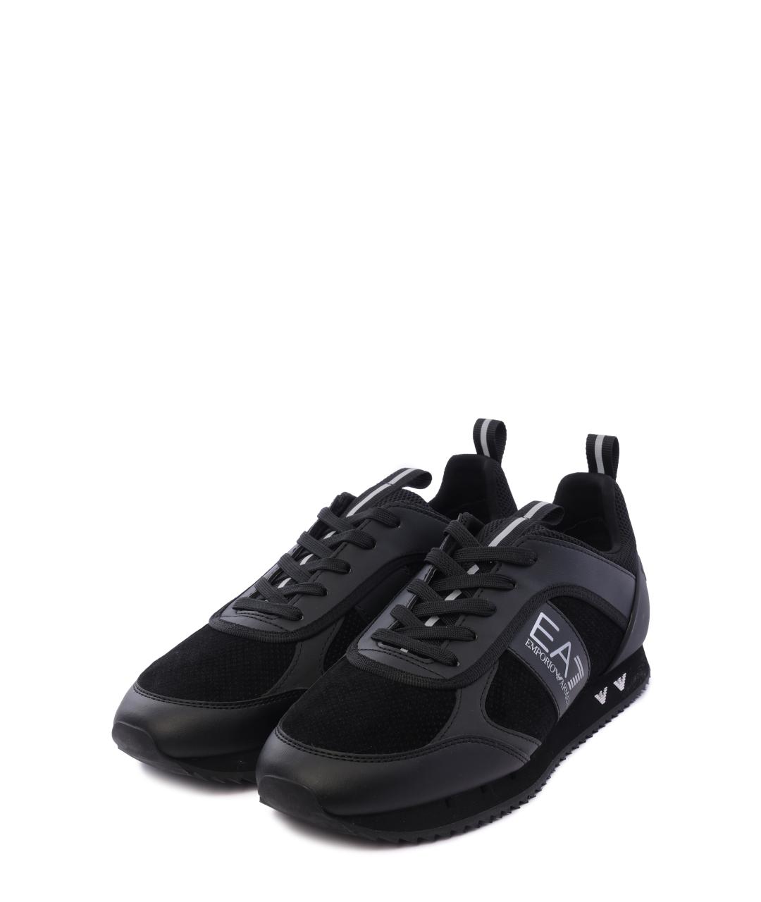 EA7 Черные низкие кроссовки / кеды, фото 3