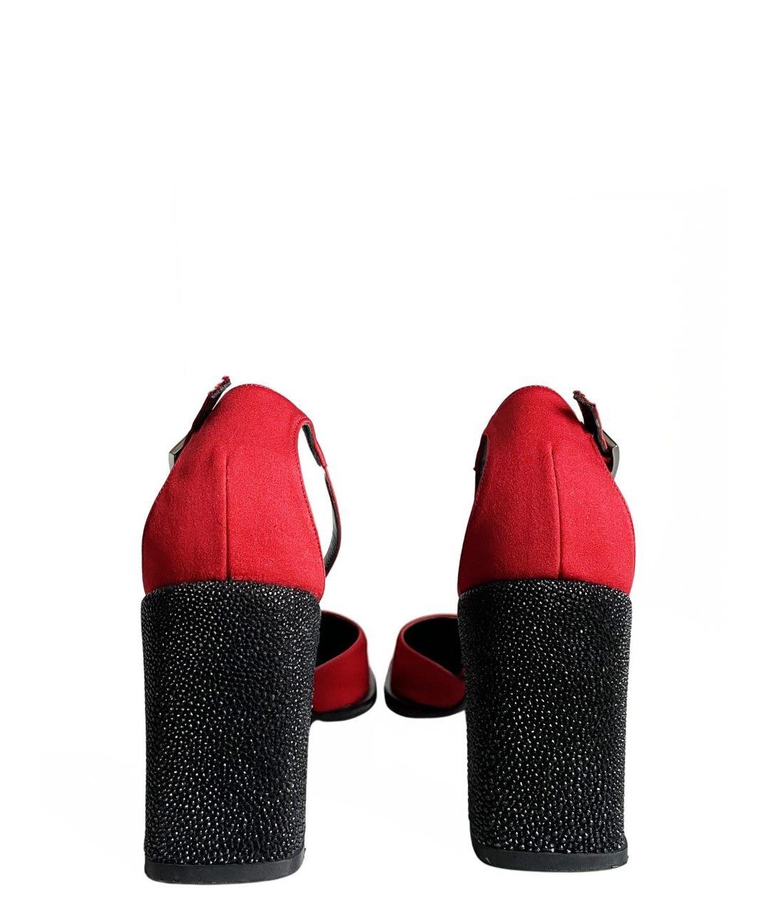 GUCCI Красные текстильные туфли, фото 4