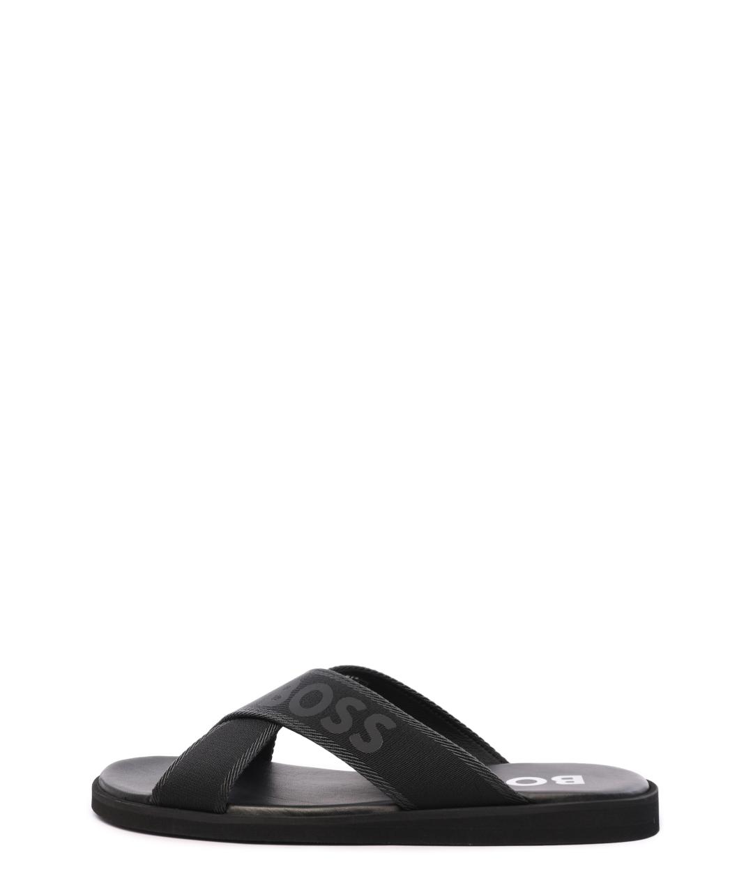 HUGO BOSS Черные шлепанцы, фото 6