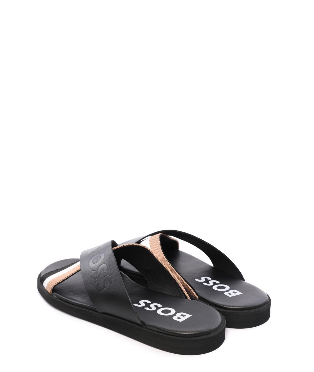 HUGO BOSS Черные шлепанцы, фото 4