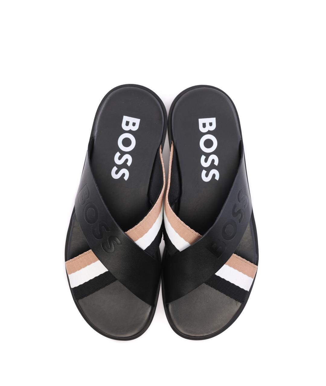 HUGO BOSS Черные шлепанцы, фото 3
