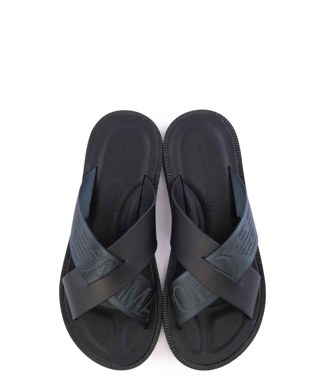 EMPORIO ARMANI Черные шлепанцы, фото 3