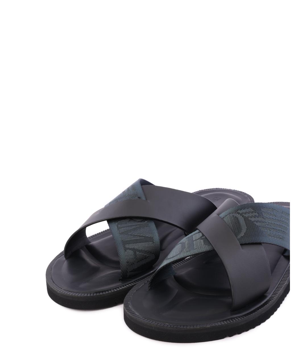 EMPORIO ARMANI Черные шлепанцы, фото 5