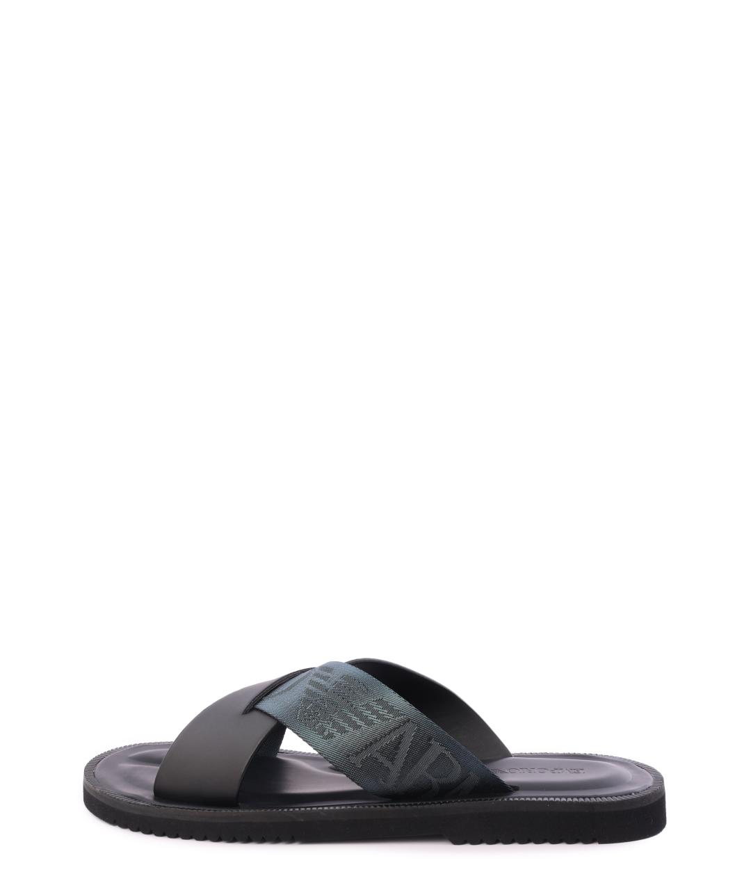 EMPORIO ARMANI Черные шлепанцы, фото 6