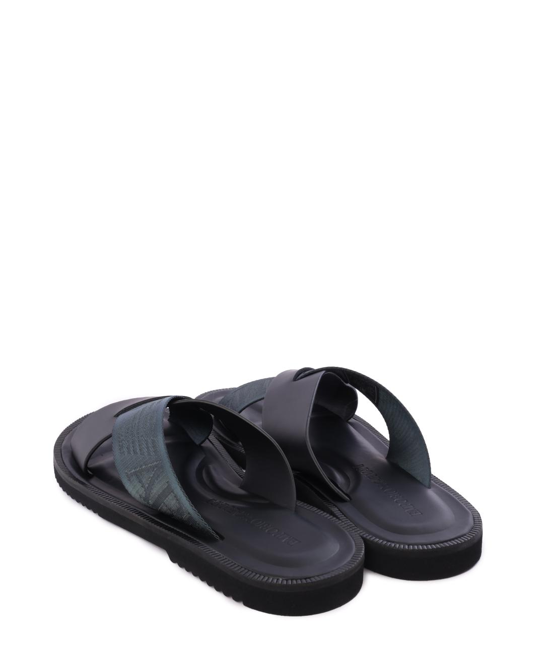 EMPORIO ARMANI Черные шлепанцы, фото 4