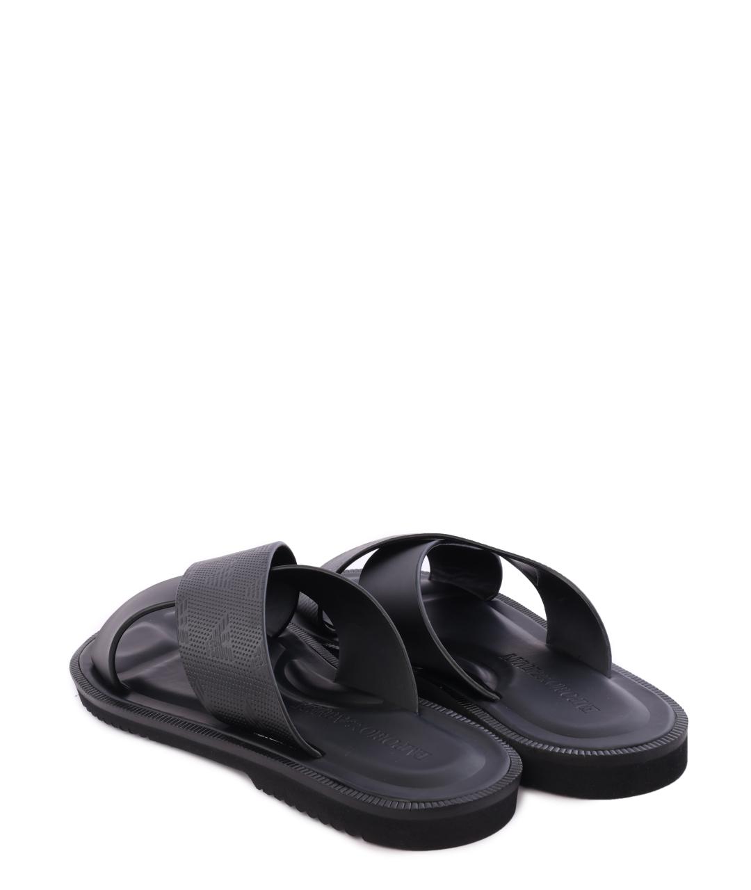 EMPORIO ARMANI Черные шлепанцы, фото 2