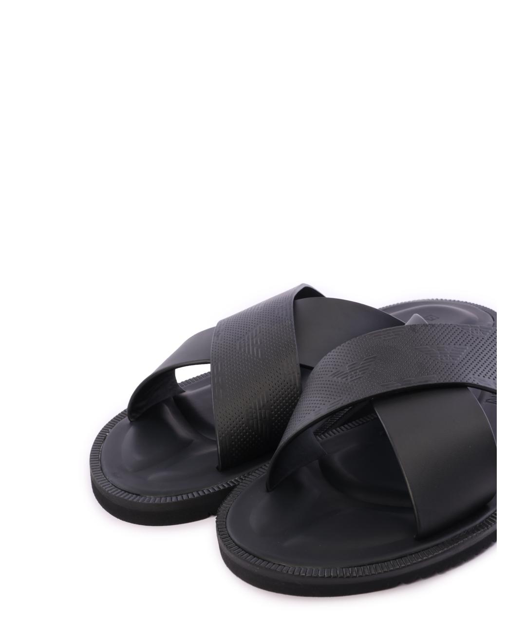 EMPORIO ARMANI Черные шлепанцы, фото 3