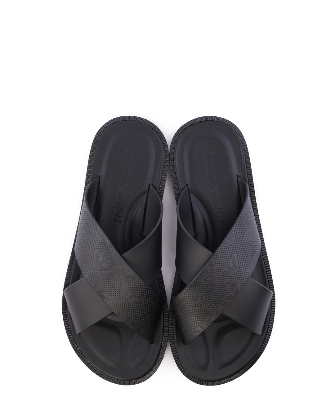 EMPORIO ARMANI Черные шлепанцы, фото 5
