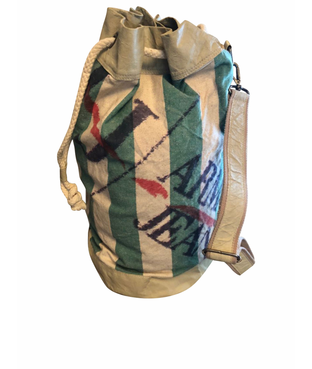 ARMANI JEANS Зеленая хлопковая пляжная сумка, фото 1