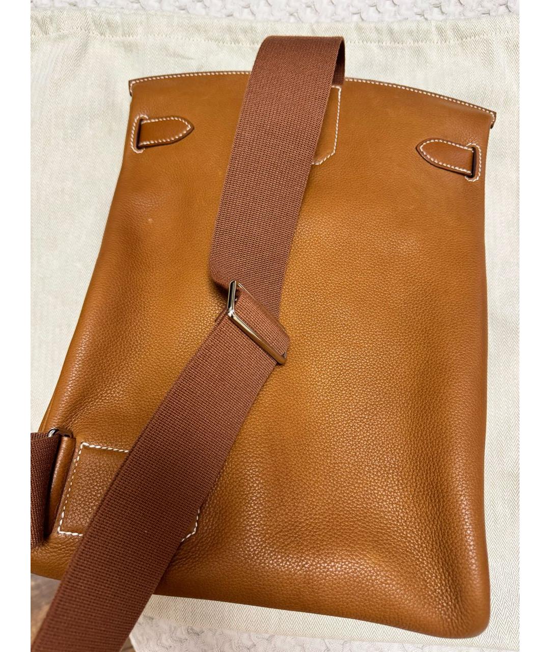 HERMES PRE-OWNED Коричневый кожаный рюкзак, фото 3