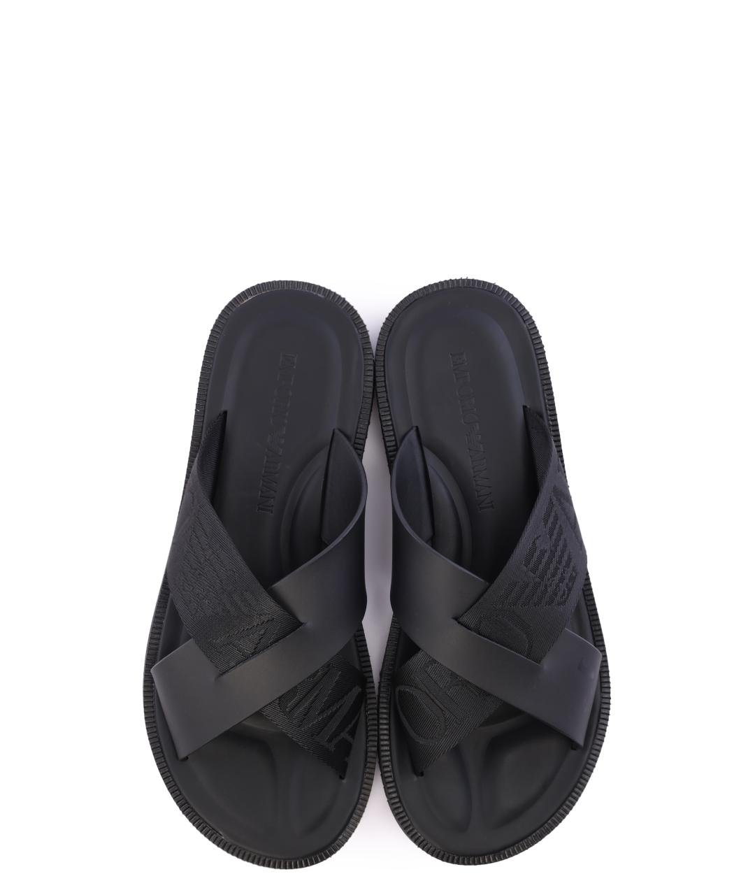 EMPORIO ARMANI Черные шлепанцы, фото 3