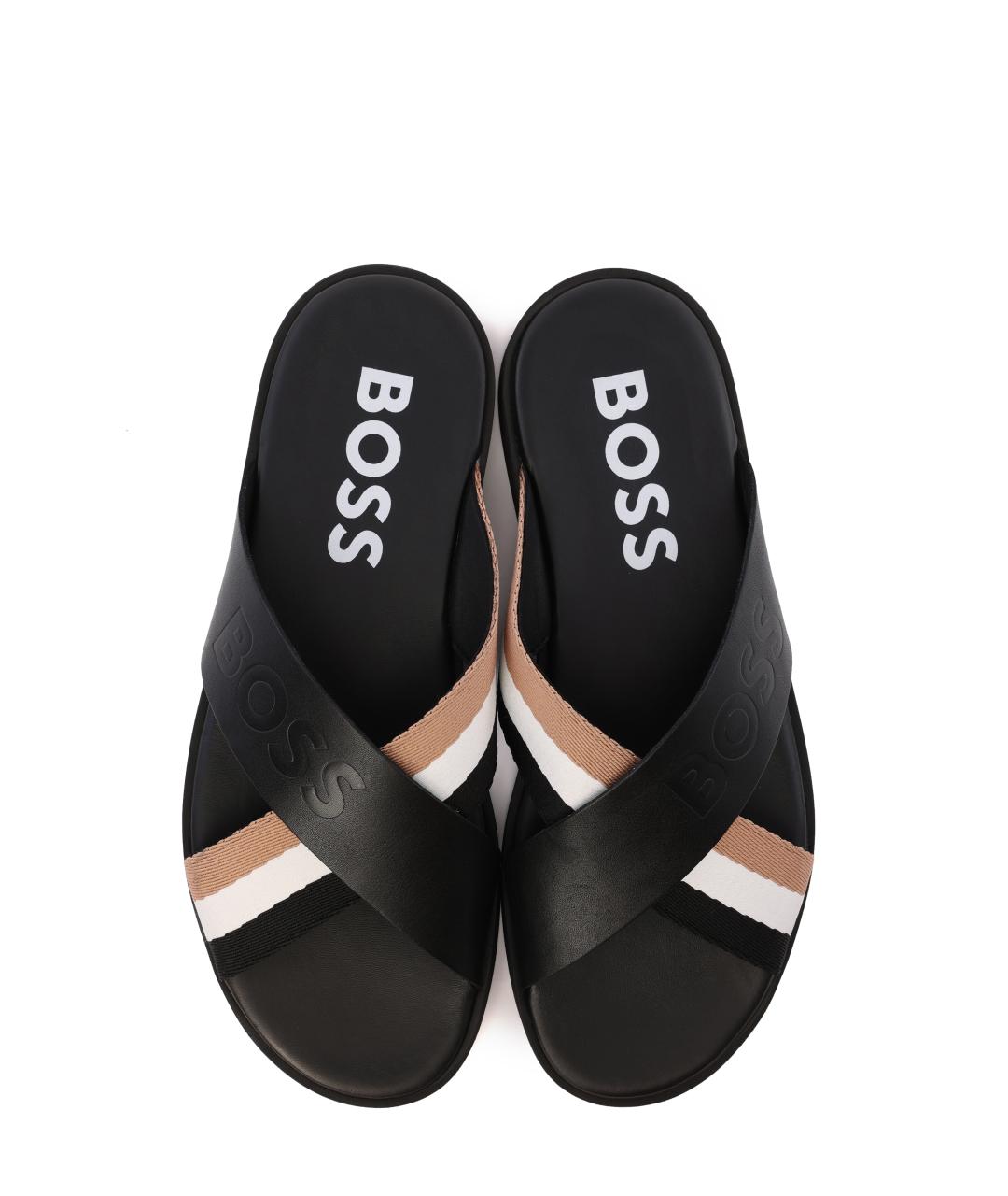 HUGO BOSS Черные шлепанцы, фото 3