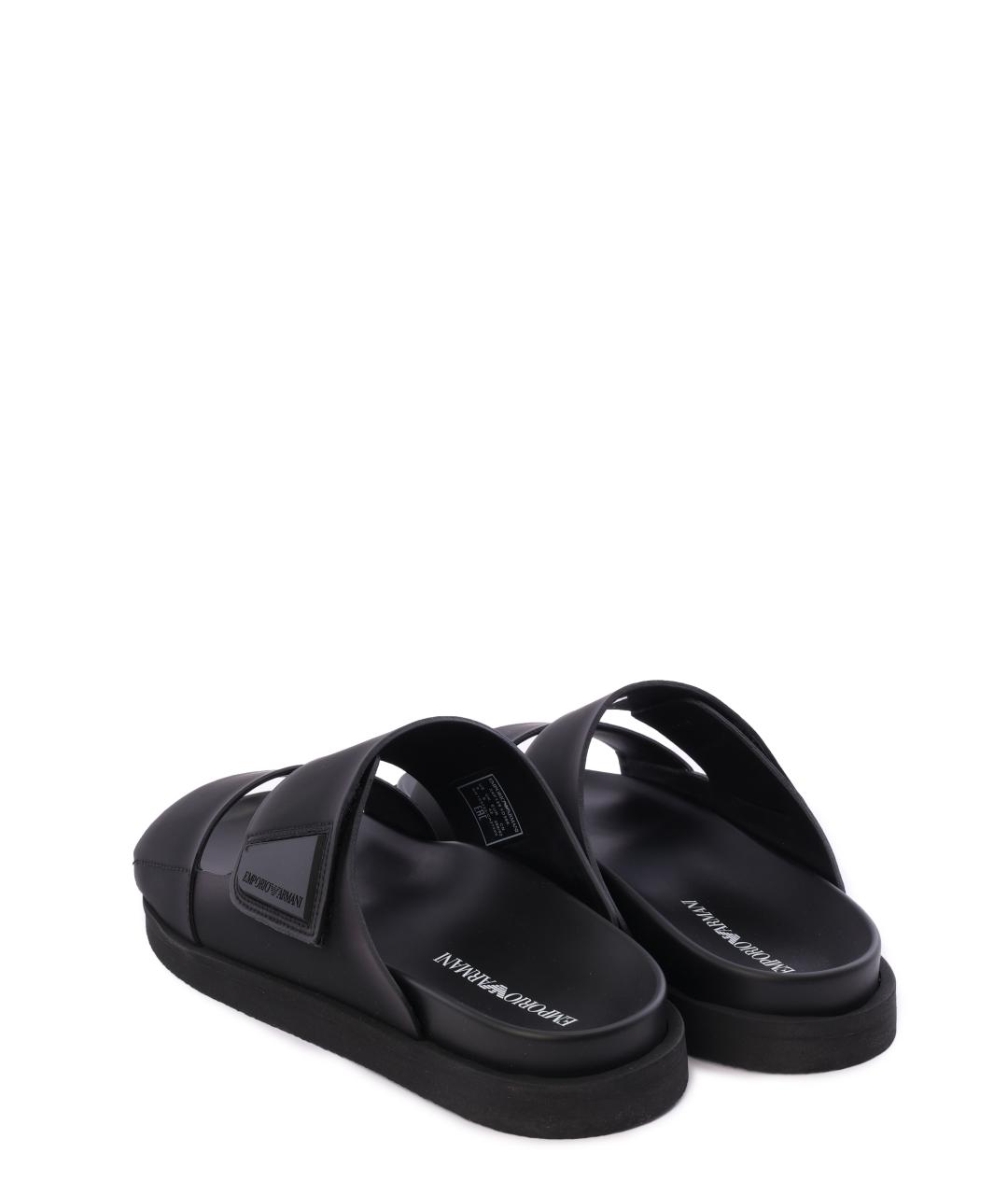 EMPORIO ARMANI Черные шлепанцы, фото 4
