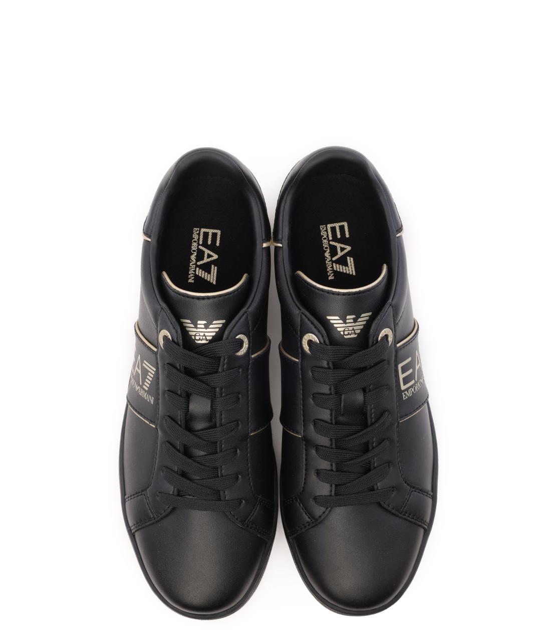 EA7 Черные низкие кроссовки / кеды, фото 4