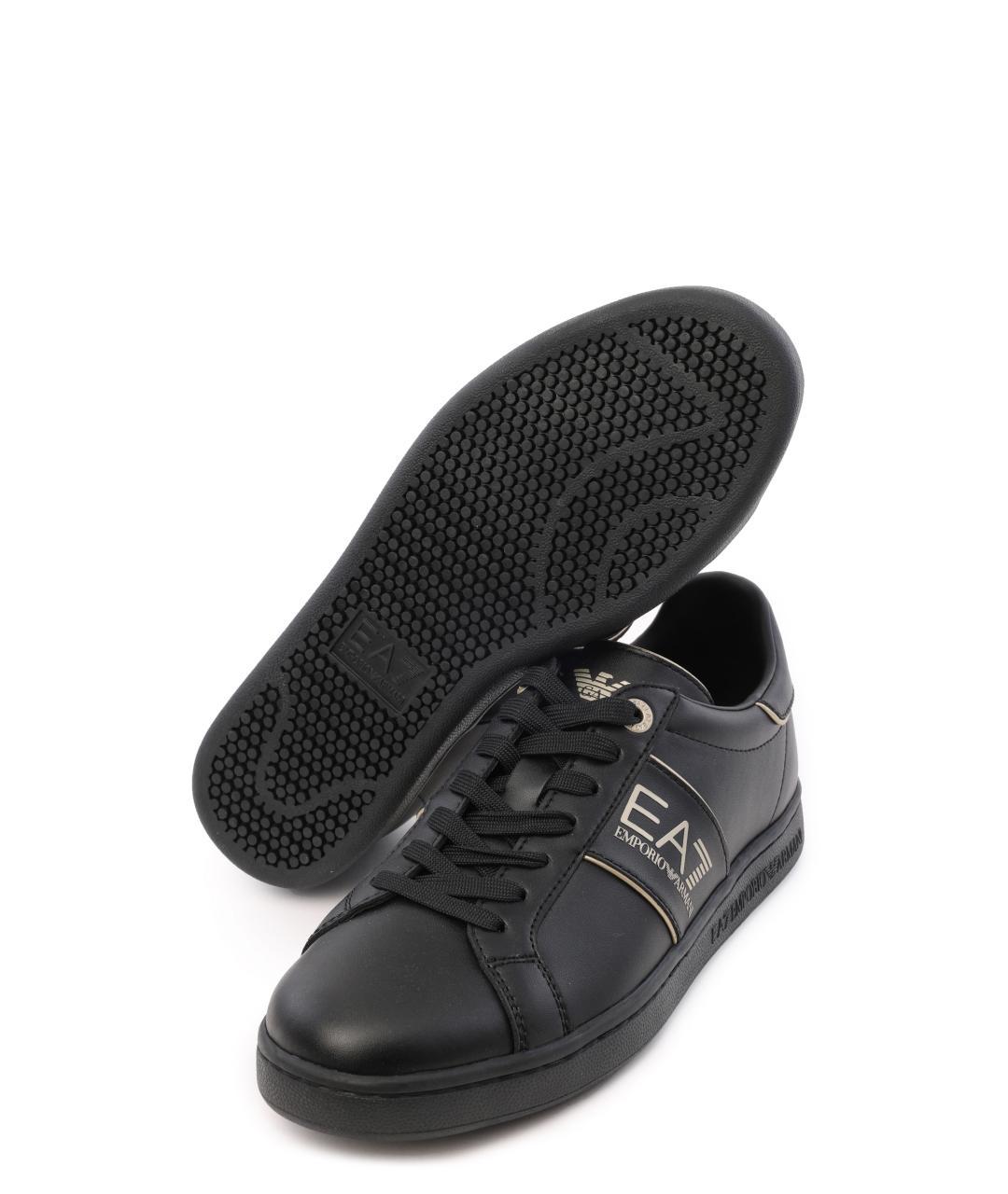 EA7 Черные низкие кроссовки / кеды, фото 5