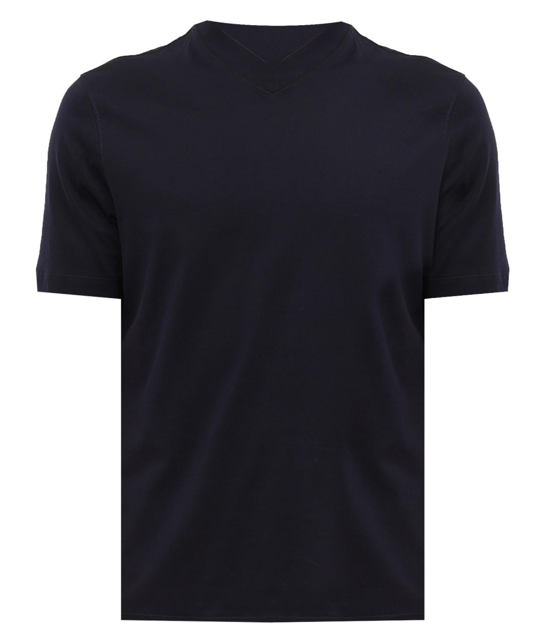 BRUNELLO CUCINELLI Темно-синяя футболка, фото 1