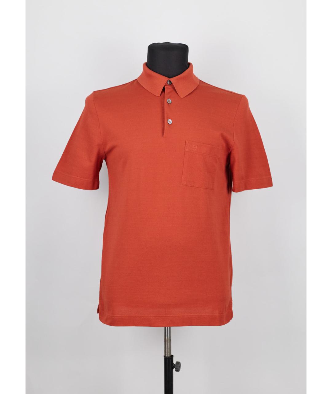 HERMES PRE-OWNED Оранжевая хлопковая футболка, фото 5