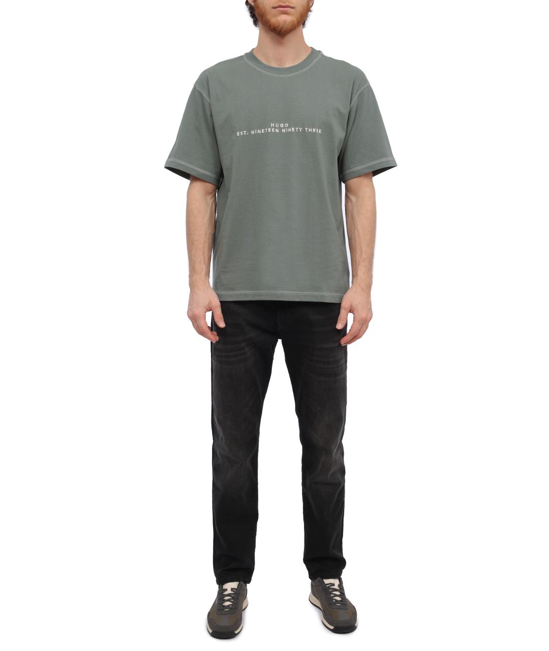 HUGO BOSS Зеленая хлопковая футболка, фото 5