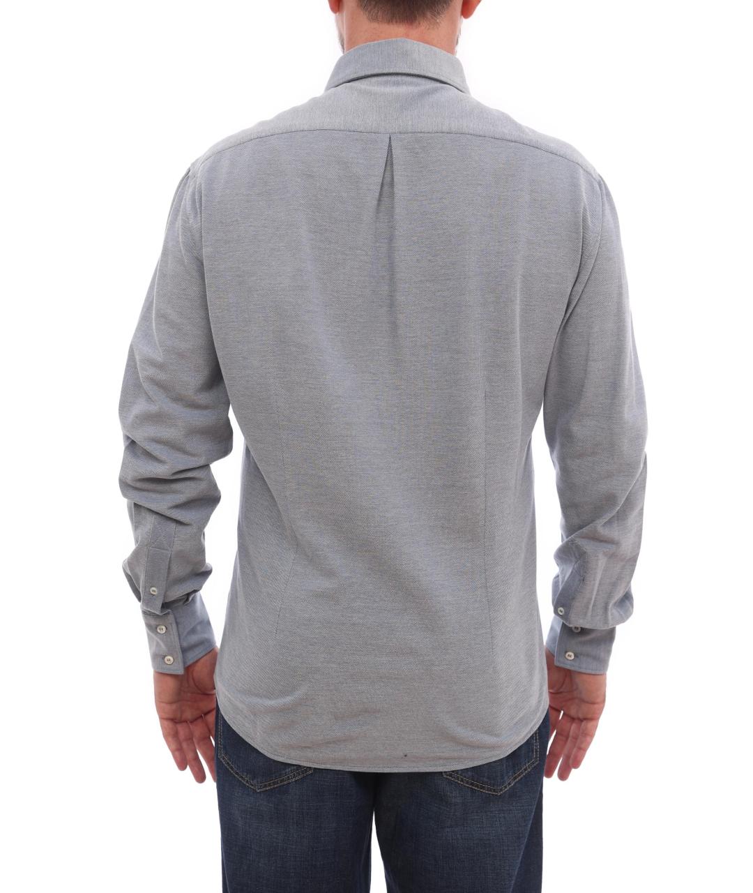 BRUNELLO CUCINELLI Голубая кэжуал рубашка, фото 6