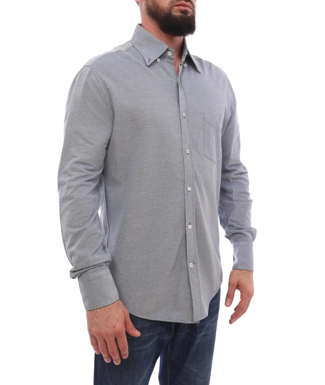 BRUNELLO CUCINELLI Голубая кэжуал рубашка, фото 2