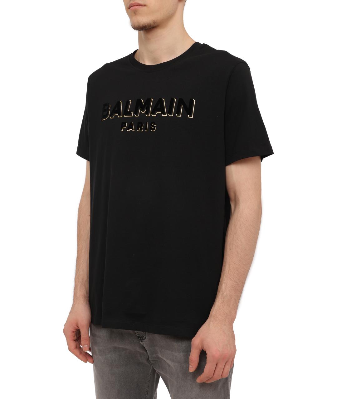 BALMAIN Черная футболка, фото 4