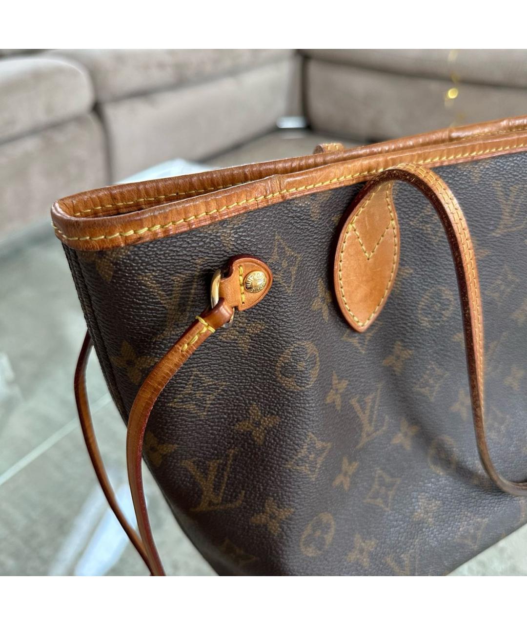 LOUIS VUITTON PRE-OWNED Коричневая сумка тоут, фото 4