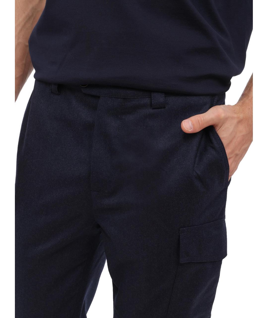 BRUNELLO CUCINELLI Темно-синие повседневные брюки, фото 5