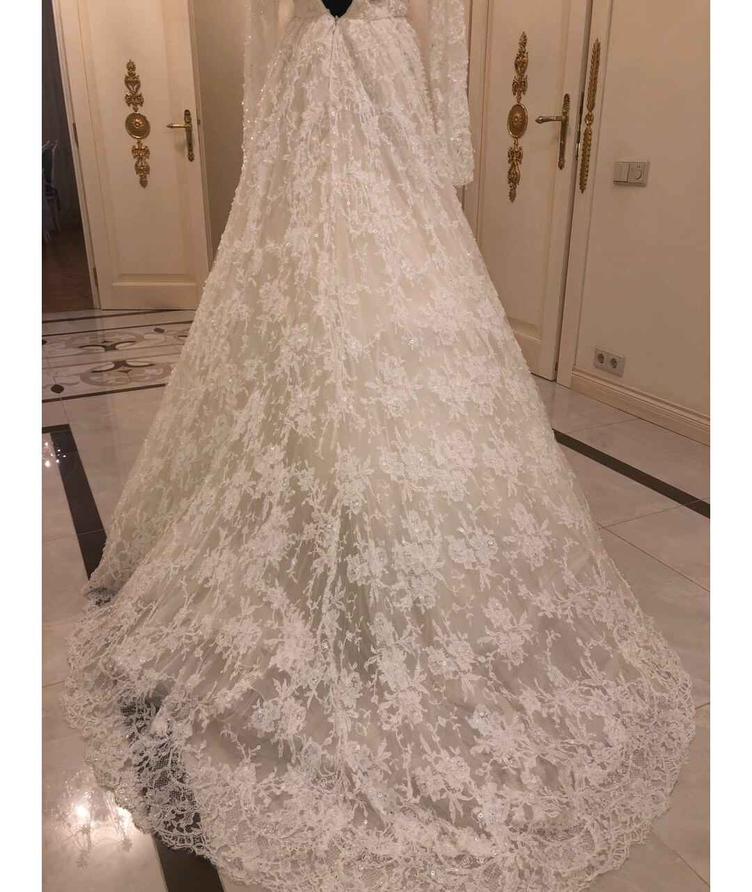 ELIE SAAB Белое кружевное свадебное платье, фото 3