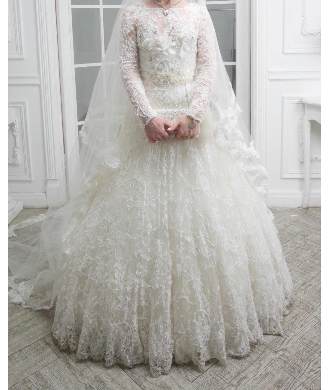 ELIE SAAB Белое кружевное свадебное платье, фото 2