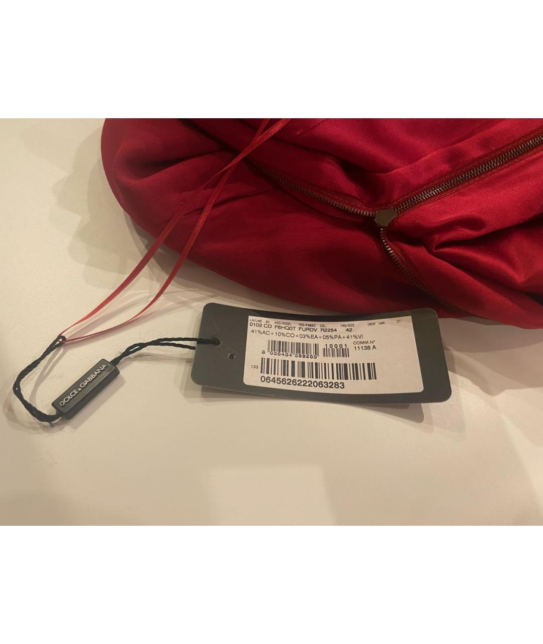 DOLCE&GABBANA Красное вискозное повседневное платье, фото 3