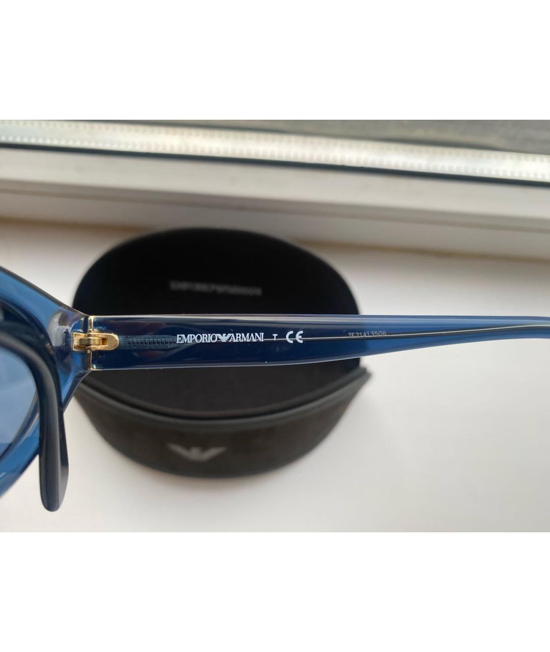 EMPORIO ARMANI Синие пластиковые солнцезащитные очки, фото 5