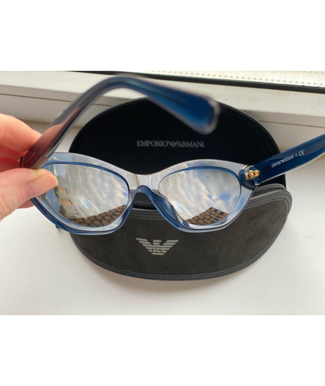 EMPORIO ARMANI Синие пластиковые солнцезащитные очки, фото 4